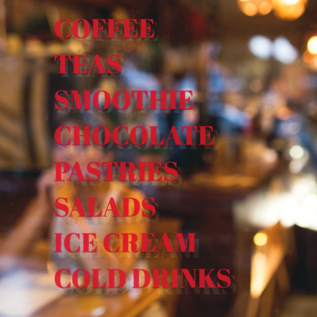 Coffee Tea Salads Window Vinyls Transparent | Food Window Cling (Creator Uploaded)