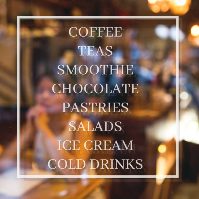 Coffee Tea Salads Window Vinyls Transparent | Food Window Cling (Creator Uploaded)