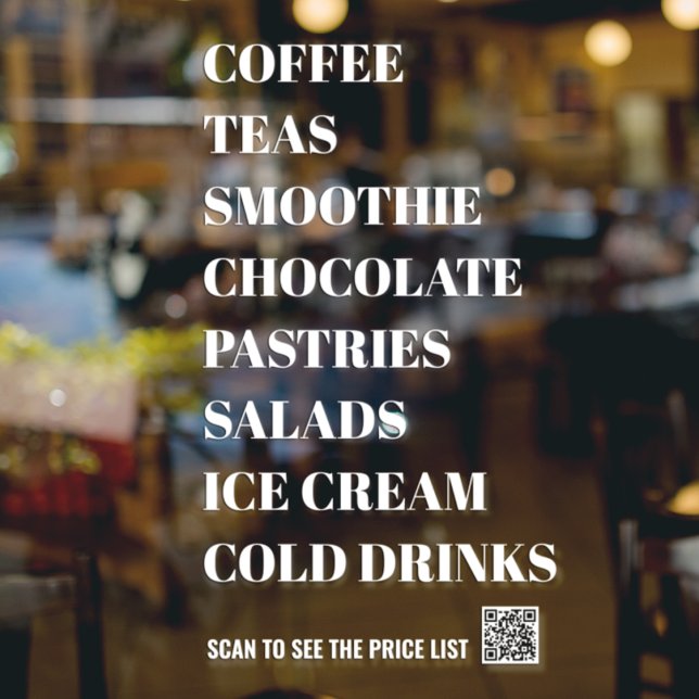 Coffee Tea Salads Window Vinyls Transparent | Food Window Cling (Creator Uploaded)