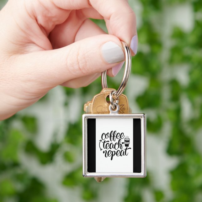 Coffee, Teach, Repeat Key Ring (Hand)