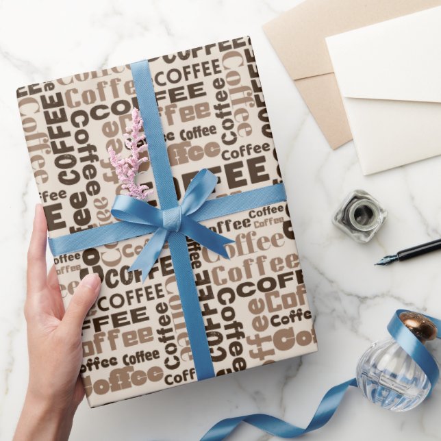 Coffee Text Wrapping Paper (Gifting)