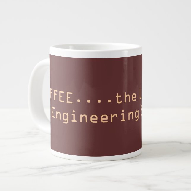 COFFEE...the Lifeline of an Engineering Student... Large Coffee Mug (Front Left)