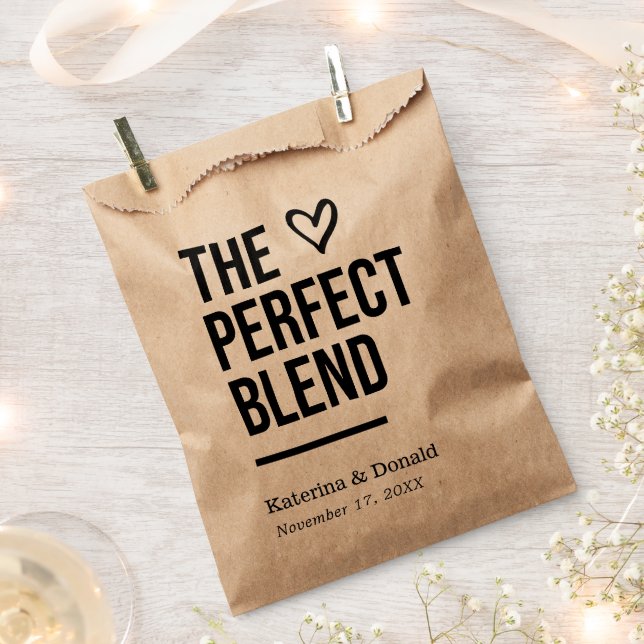 Coffee The Perfect Blend Wedding Favour Bag (Clipped)
