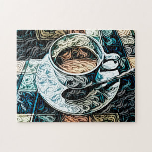 Coffee Theme Artistic Still Life Painting Jigsaw Puzzle