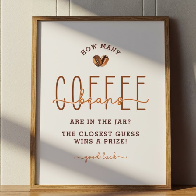Coffee Theme Baby Shower Guessing Game (Number of coffee beans shower game)