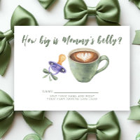 Coffee theme Baby shower How big is mummy's belly