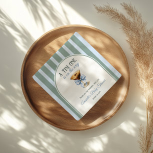 Coffee Theme Espresso Martini Blue Bow Baby Shower Napkin