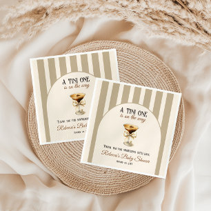 Coffee Theme Espresso Martini Bow Baby Shower Napkin