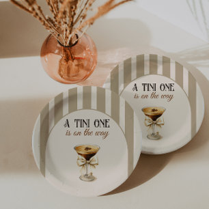 Coffee Theme Espresso Martini Bow Baby Shower Paper Plate