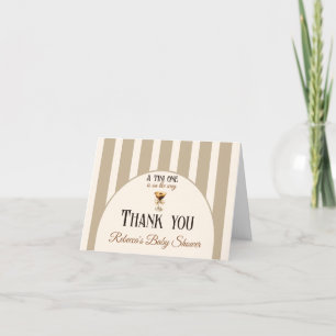 Coffee Theme Espresso Martini Bow Baby Shower Thank You Card