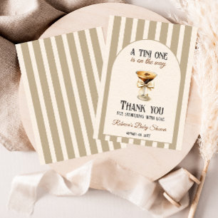 Coffee Theme Espresso Martini Bow Baby Shower Thank You Card