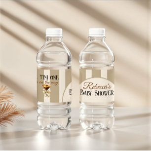 Coffee Theme Espresso Martini Bow Baby Shower Water Bottle Label