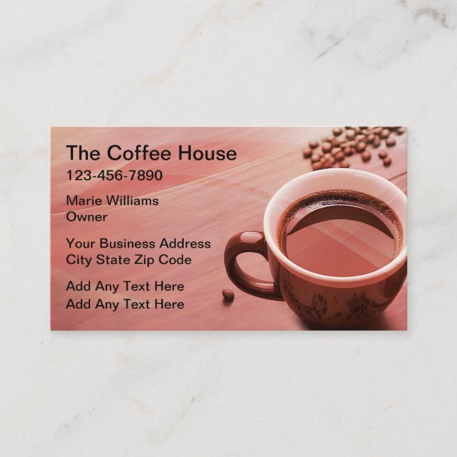 Coffee Theme Modern Business Cards (Front)