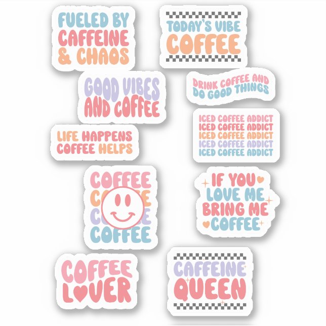 Coffee Theme Quotes Retro Aesthetic (Front)