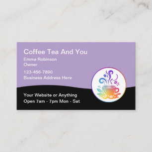 Coffee Theme Sidewalk Cafe Business Card