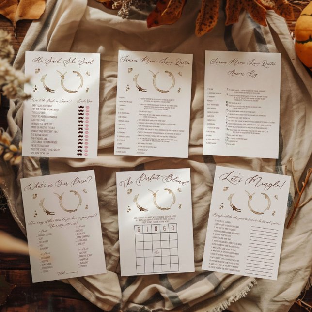 Coffee Themed BINGO Bridal Shower Game Notepad (Creator Uploaded)