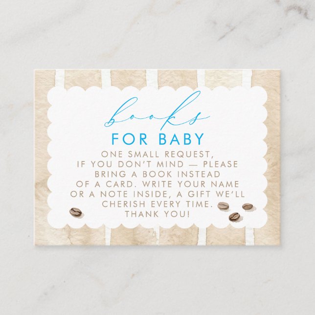 Coffee Themed Books For Baby Request Enclosure Card (Front)