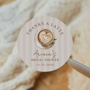 Coffee Themed Bridal Shower  Classic Round Sticker