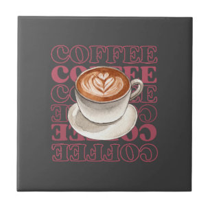 coffee themed ceramic tile