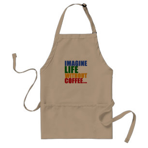 coffee themed colour typography standard apron