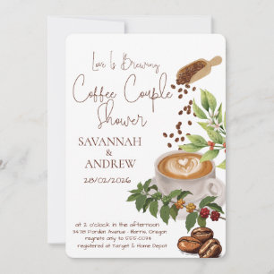 Coffee Themed Couple Shower Invitation