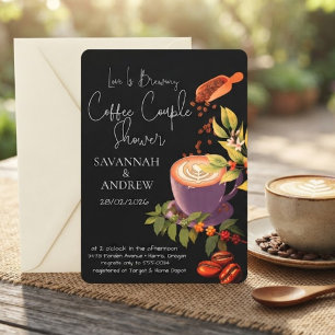 Coffee Themed Couple Shower Invitation