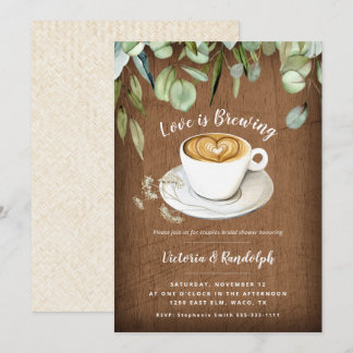 Coffee Themed Couples Bridal Shower Invitation