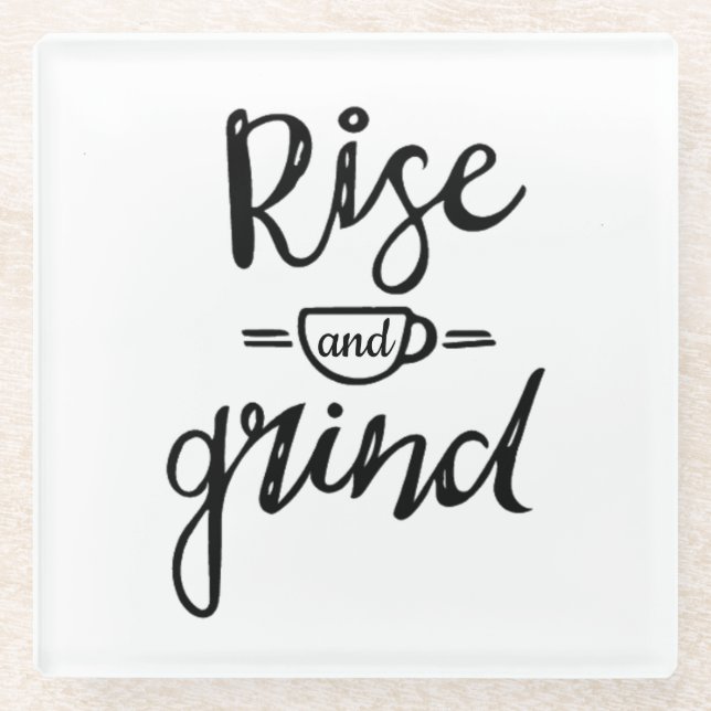 Coffee Themed Glass Coaster (Front)