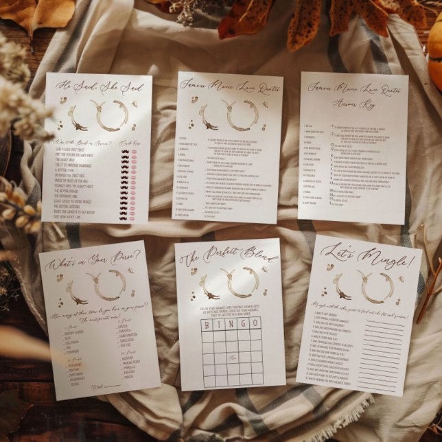Coffee Themed Let's Mingle Bridal Shower Game Notepad (Creator Uploaded)
