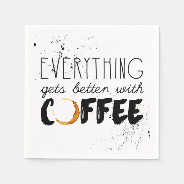 Coffee Themed Paper Napkin (Front)