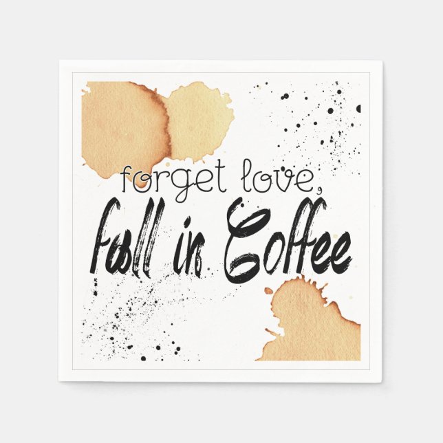 Coffee Themed Paper Napkin (Front)