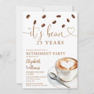 Coffee Themed Retirement Party Invitation