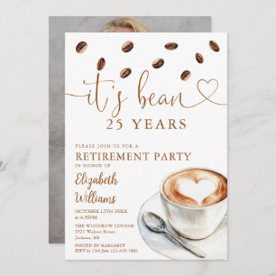 Coffee Themed Retirement Party Photo Invitation
