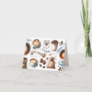 Coffee-Themed Template Thank You Cards