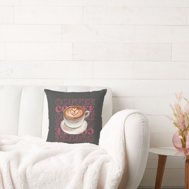 coffee themed throw pillow (Couch)