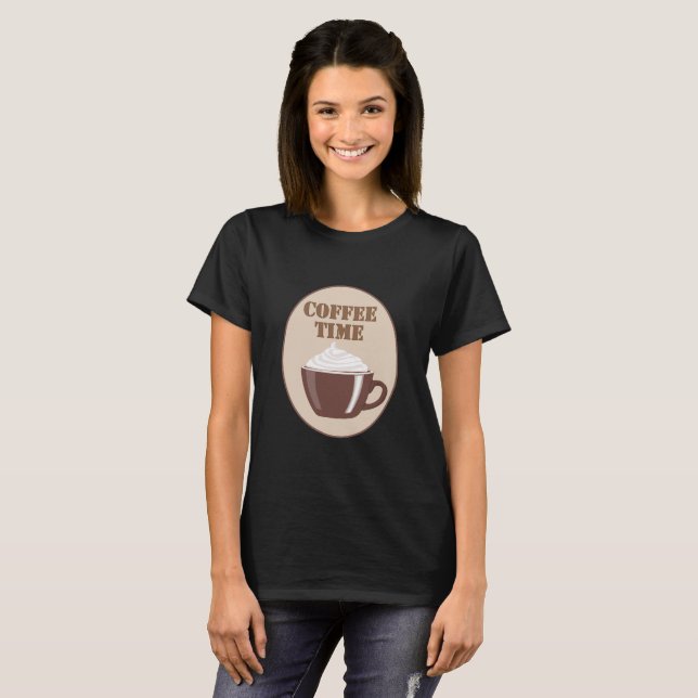 Coffee Time Black T-Shirt (Front Full)