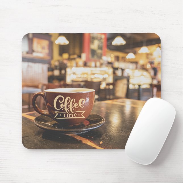 Coffee Time Cafe  Mouse Mat (With Mouse)