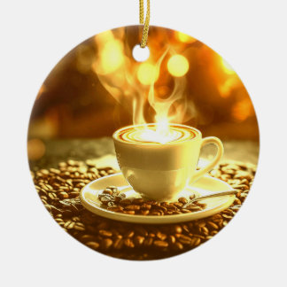 Coffee time  ceramic tree decoration