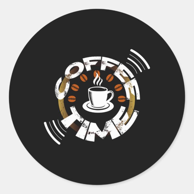 Coffee Time Classic Round Sticker (Front)