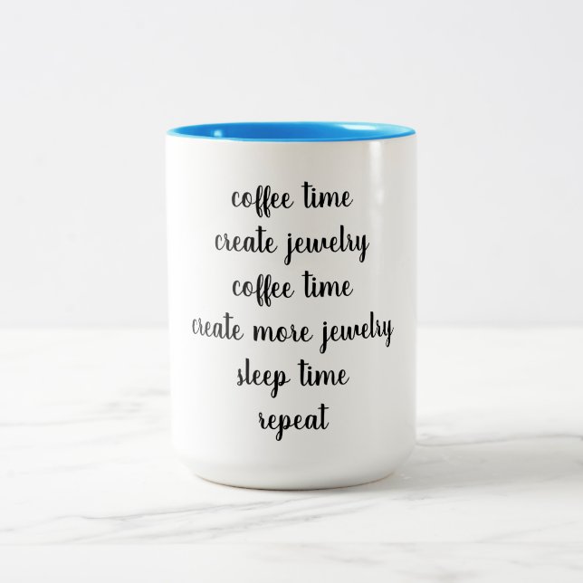 Coffee Time, Create Jewellery, Jewellery Designer Two-Tone Coffee Mug (Center)