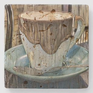 Coffee Time Cubism Art, Coffee Mug Stone Coaster