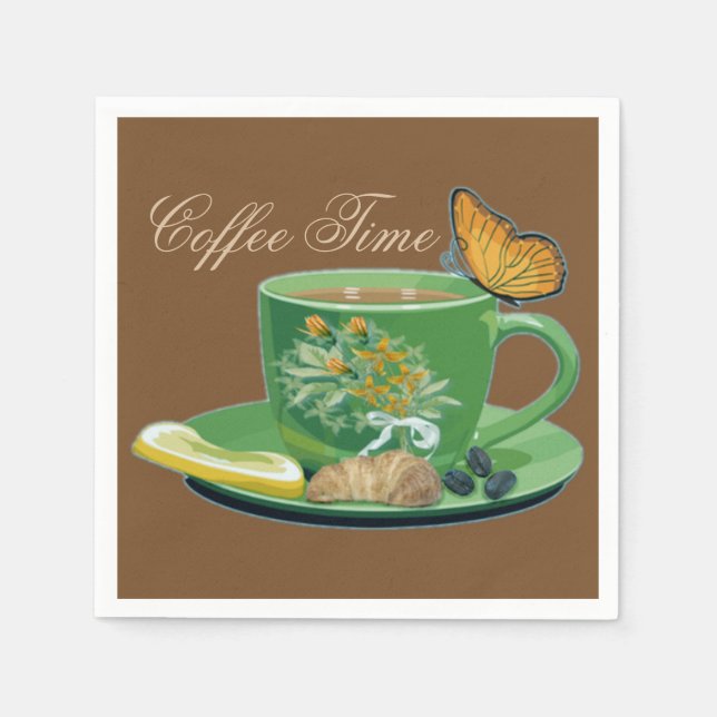 Coffee Time Cup & Saucer Napkins (Front)