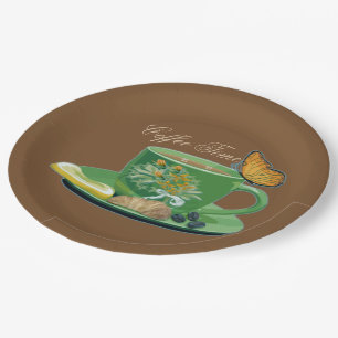 Coffee Time Cup & Saucer Paper Plates