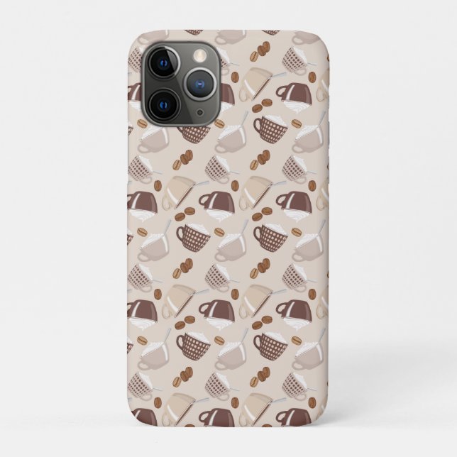 Coffee Time Cups Brown Grains Caffeine Lover Drink Case-Mate iPhone Case (Back)