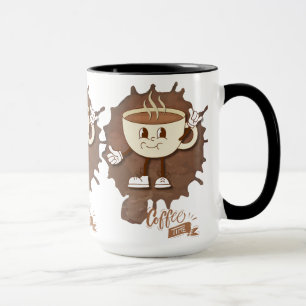 **Coffee Time – Cute Smiling Cup Steam