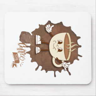 **Coffee Time – Cute Smiling Cup Steam  Mouse Mat