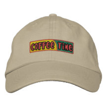 Coffee Time Embroidered Hat
