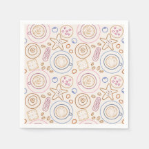 Coffee Time Hand Drawn Pattern Napkins