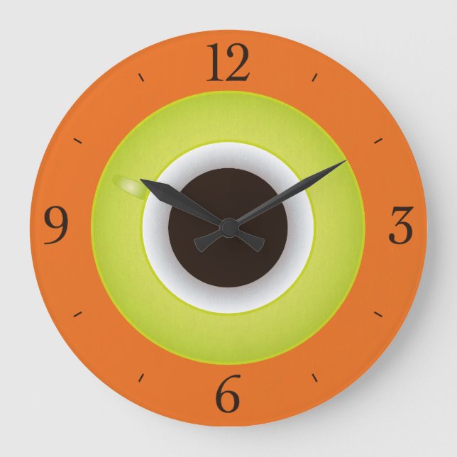 Coffee Time Orange Stylish Large Clock (Front)
