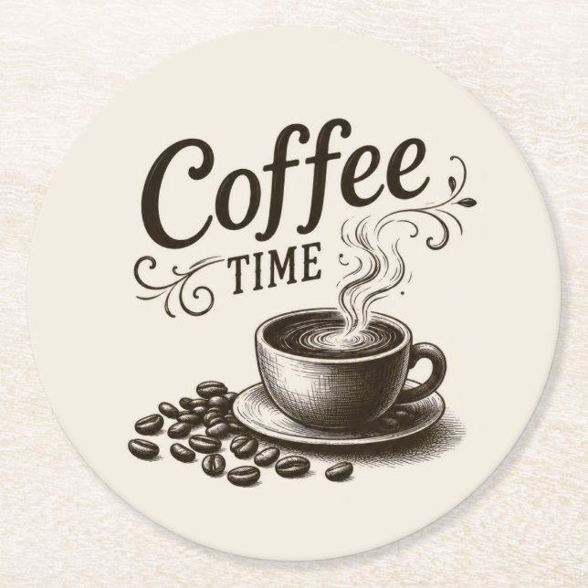 Coffee Time Paper Coasters (Front)